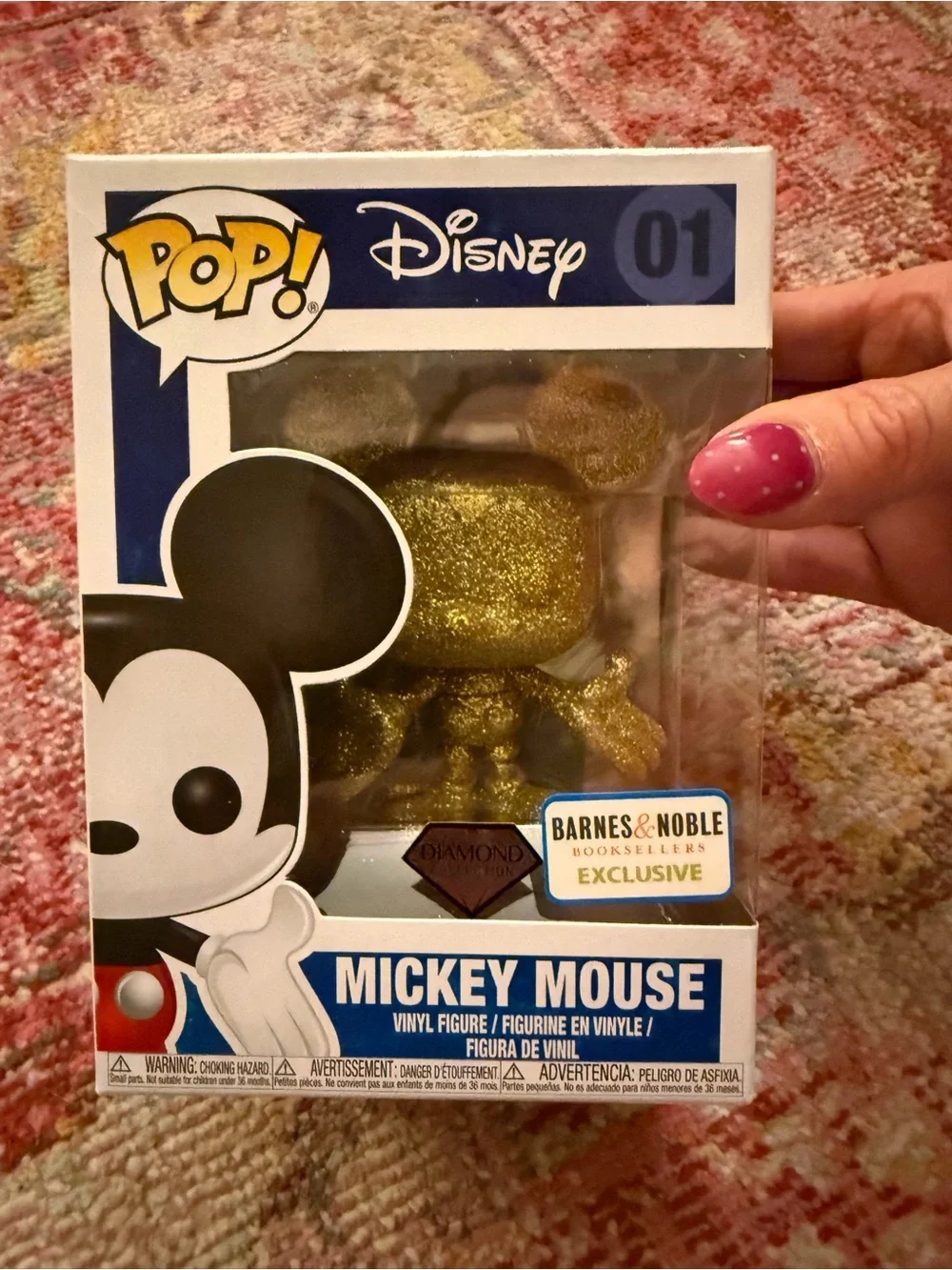 Disney Mickey Mouse Gold Glitter Barnes & Noble Exclusive Pop! Vinyl